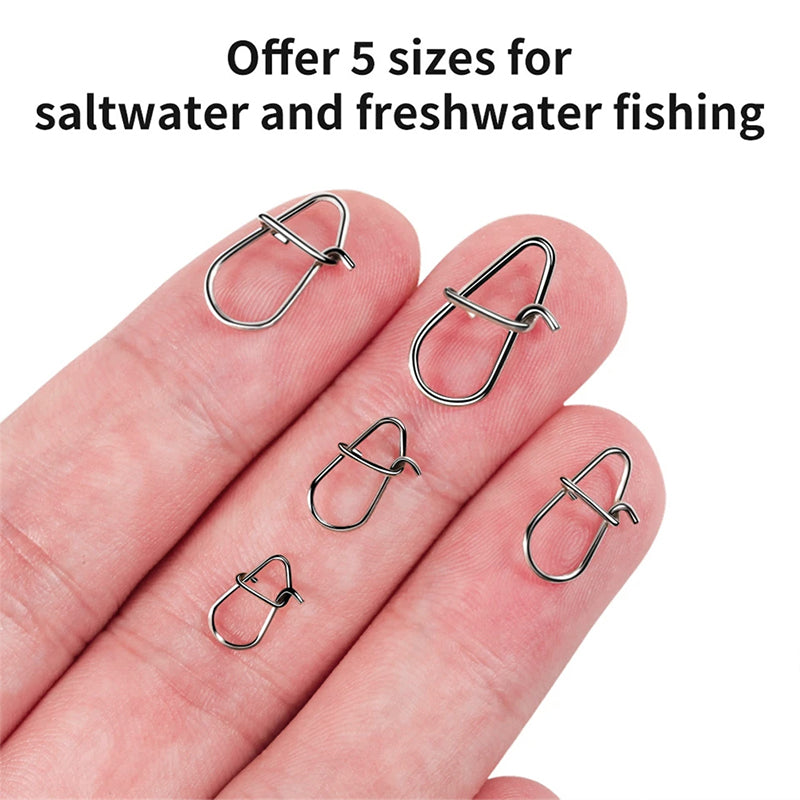 100PCS Stainless Steel Fishing Swivels – Corrosion-resistant for lures/hooks, saltwater/freshwater.