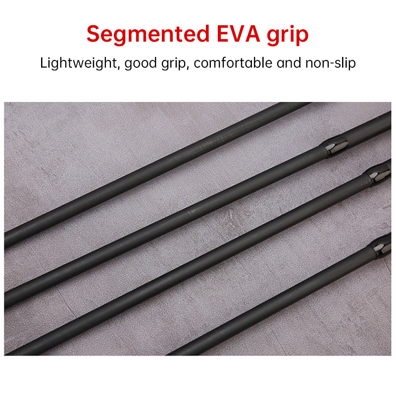 1.5 - 2.4M Telescopic Carbon Fishing Rod Rotary Baitcasting (8 - 25g) with Wooden Handle