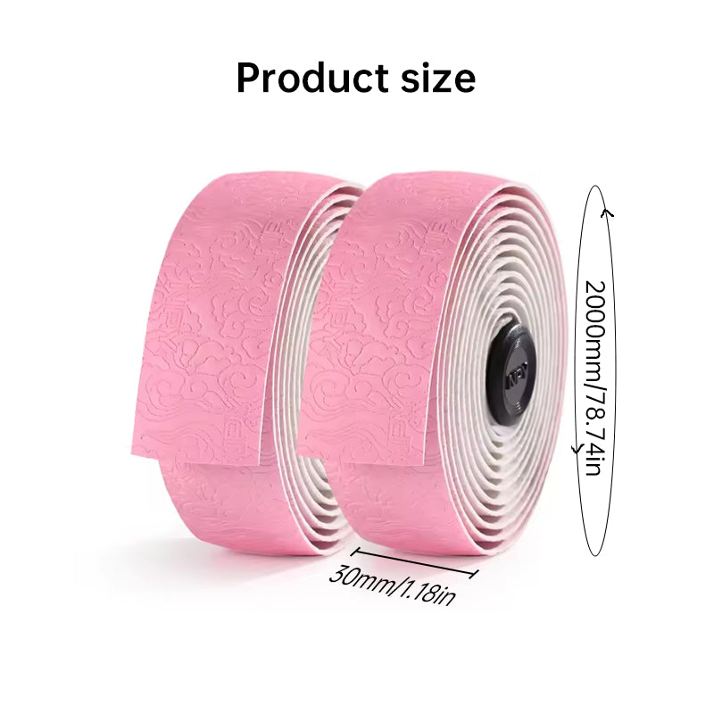 Road Bike Handlebar Tape: Double-Pinyin Cloud Pattern, Gradient Color, Comfortable, Shock - Absorbing, Breathable