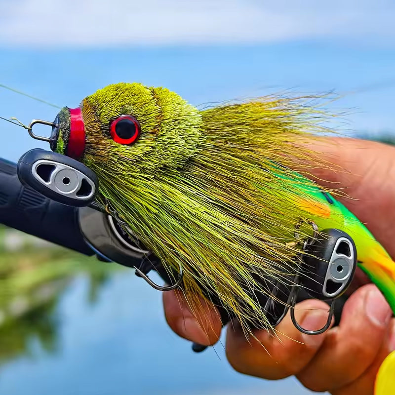 Palisandro Baby Rat Swimbait Bucktail - Muskie/Pike Lure, Hand - tied Deer Hair, Solid Body Fishing Rig