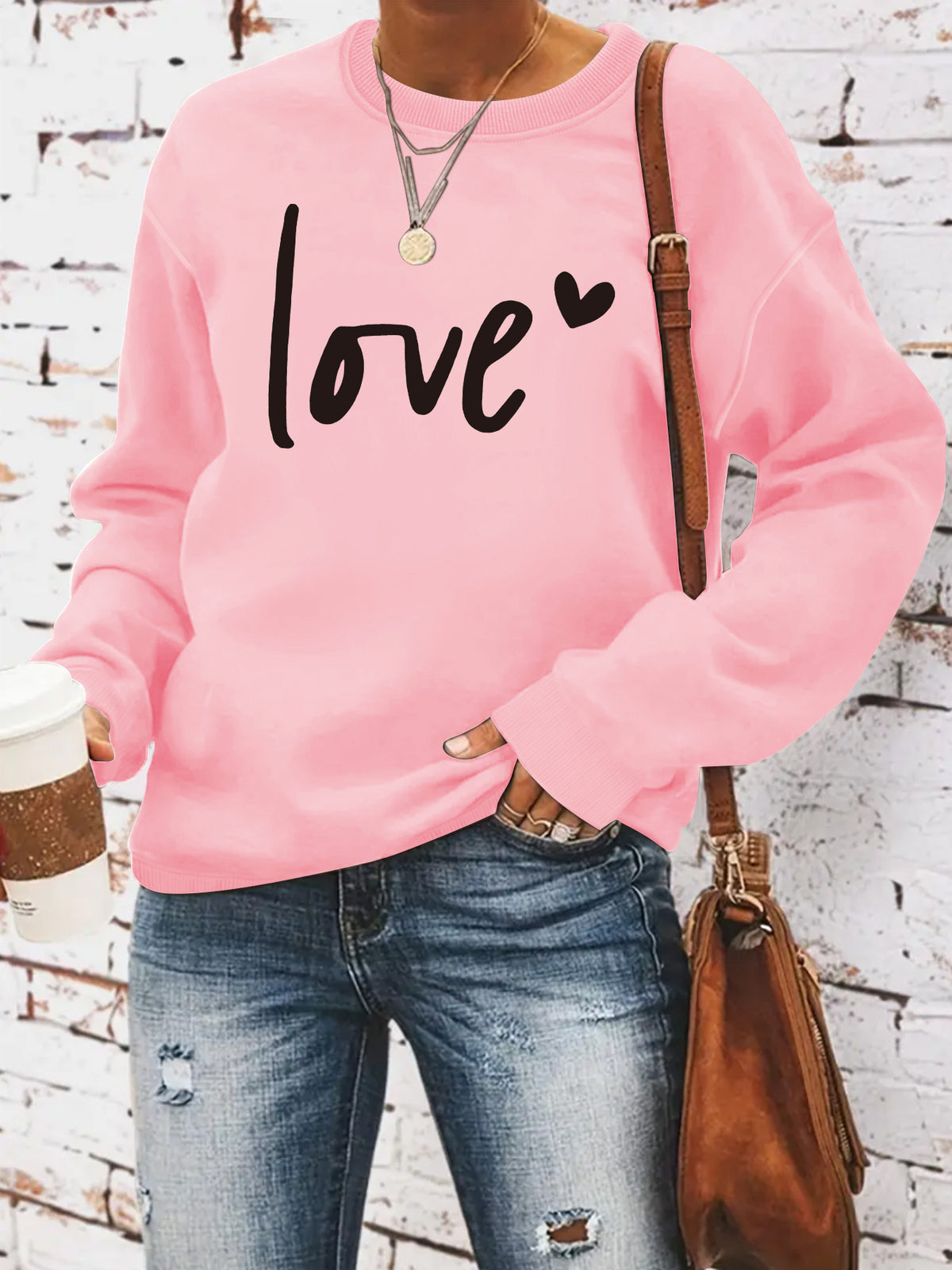 Love printed hoodie for women