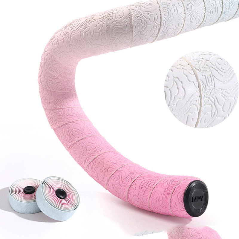 Road Bike Handlebar Tape: Double-Pinyin Cloud Pattern, Gradient Color, Comfortable, Shock - Absorbing, Breathable