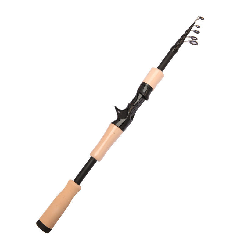 1.5 - 2.4M Telescopic Carbon Fishing Rod Rotary Baitcasting (8 - 25g) with Wooden Handle