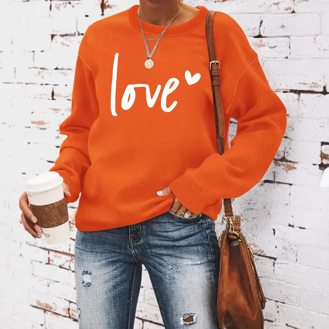 Love printed hoodie for women