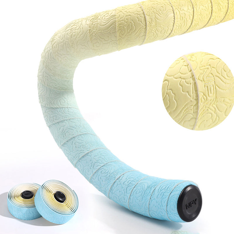 Road Bike Handlebar Tape: Double-Pinyin Cloud Pattern, Gradient Color, Comfortable, Shock - Absorbing, Breathable