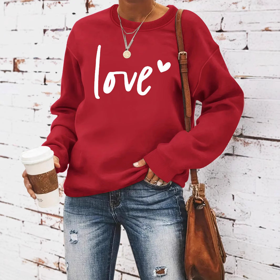 Love printed hoodie for women
