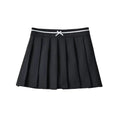 Bow pleated skirt for women