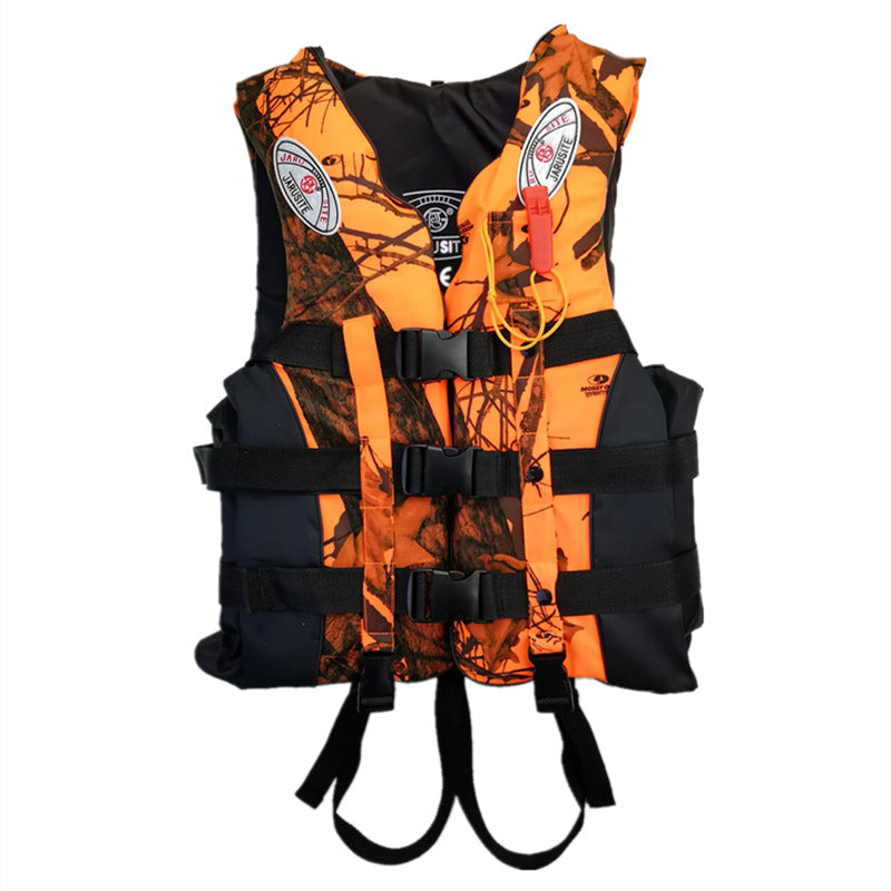 S-M-L-XL-2XL-3XL adult life jacket: buoyant, for sea fishing/outdoor sports, coated Oxford cloth.