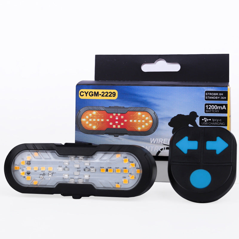 Wireless Remote Bike Tail Light with Turn Signal & Horn, USB-C Rechargeable Safety Warning Light