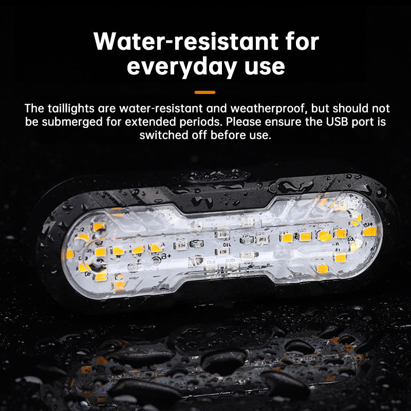 Wireless Remote Bike Tail Light with Turn Signal & Horn, USB-C Rechargeable Safety Warning Light