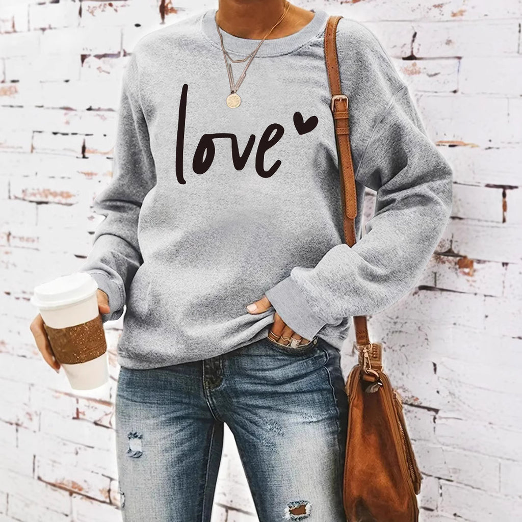 Love printed hoodie for women