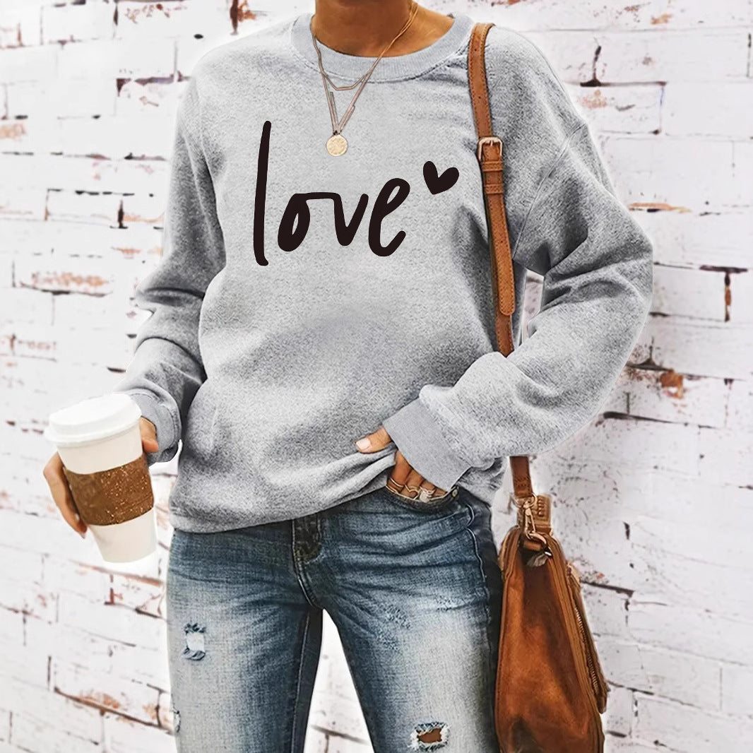 Love printed hoodie for women