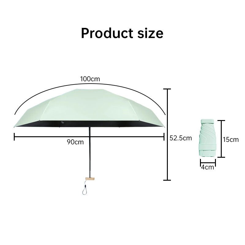 Mini Umbrella: UV Protection, Compact, Portable for Women, Pocket-sized, Folding, Ideal for Travel.