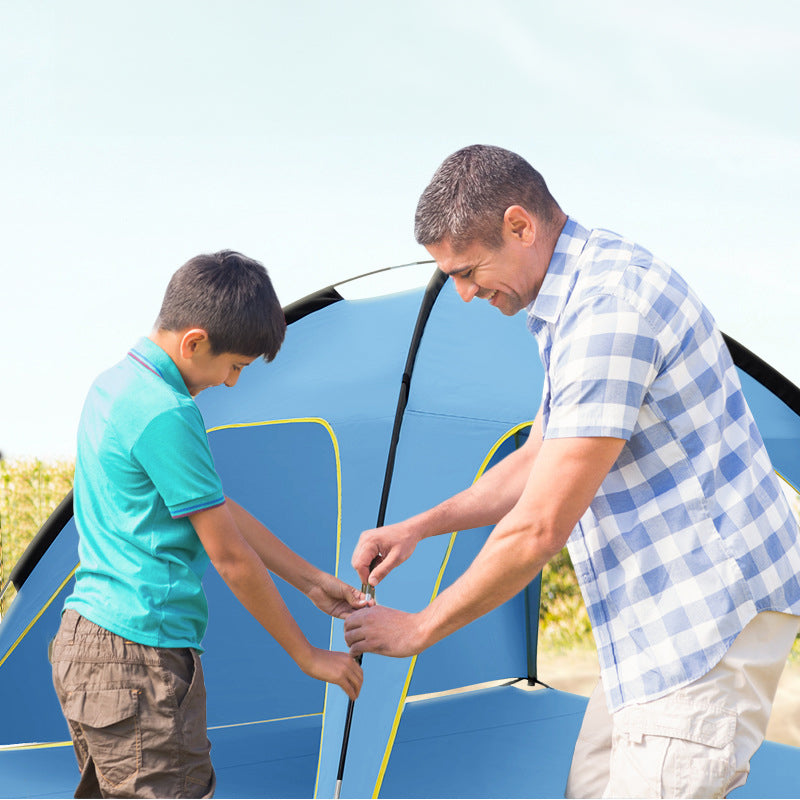 Quick-open beach tent, sun shelter, light shade for outdoor camping, 3-vented, spacious design