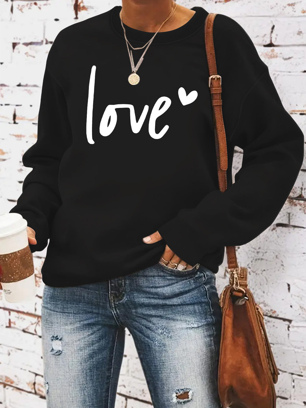 Love printed hoodie for women