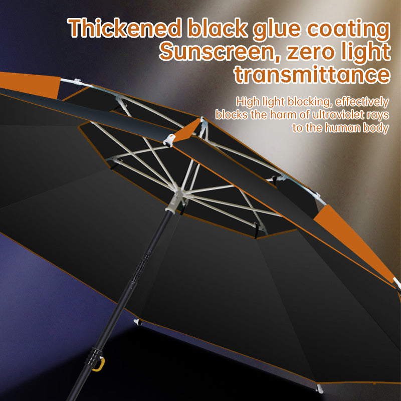 360° adjustable fishing sun umbrella: anti-UV, rainproof, portable large outdoor shade.