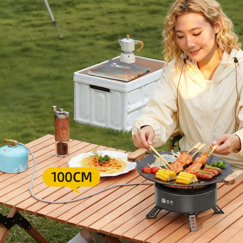 New Explorer 4000W infrared camping stove: portable, windproof, with electronic ignition for outdoor cooking.