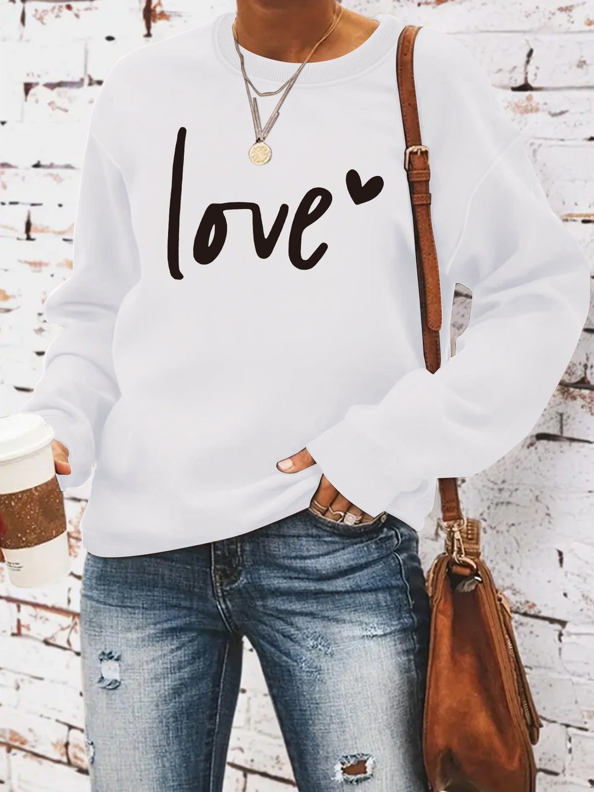 Love printed hoodie for women
