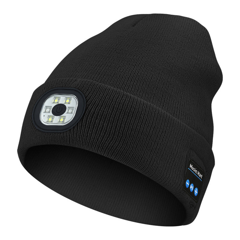 Warm LED Beanie with Bluetooth 5.4 Stereo, USB Rechargeable & 3-Level Adjustable Light | Music & Heating Winter Hat