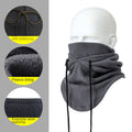 Winter Outdoor Cycling Hat, Warm Thicken Neck Warmer, Ski Head Cover, Polar Fleece Face Mask