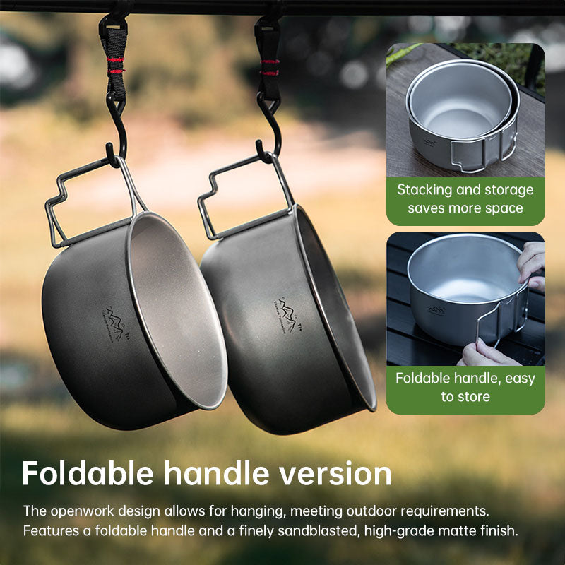 Titanium Alloy Camping Pot - Lightweight Collapsible Outdoor Cooking Pot