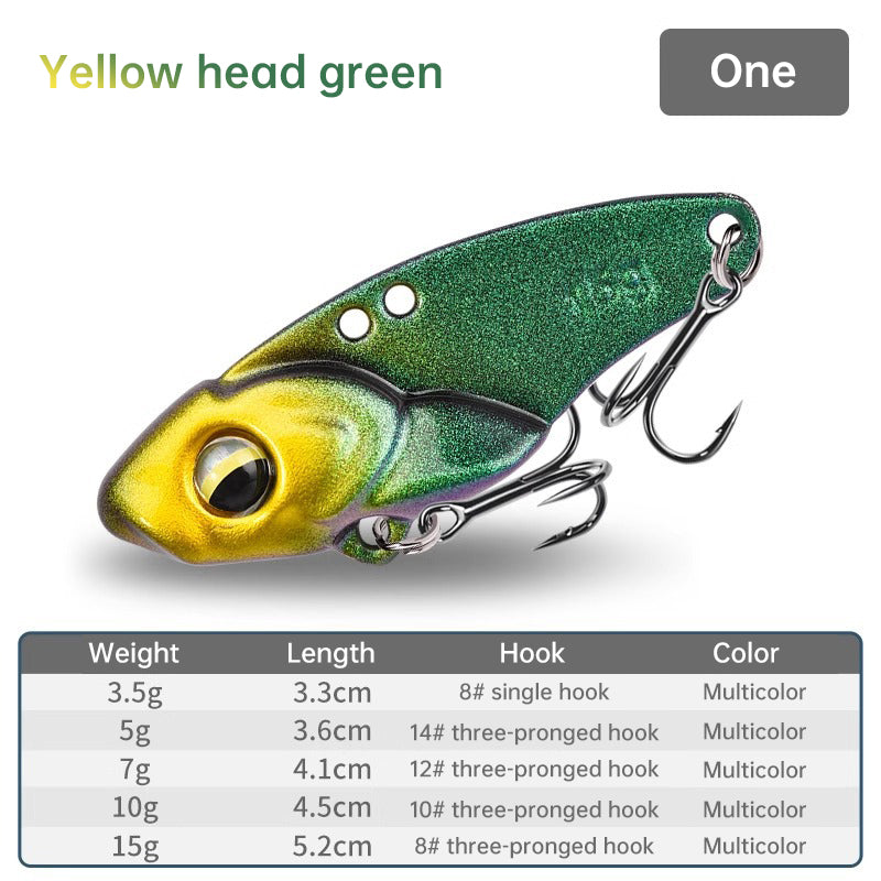 1PCS 3.5g/5g/7g/10g/15g VIB Fishing Lure – Rattlesnake Iron Jig, long-cast hard lure for predatory fish.